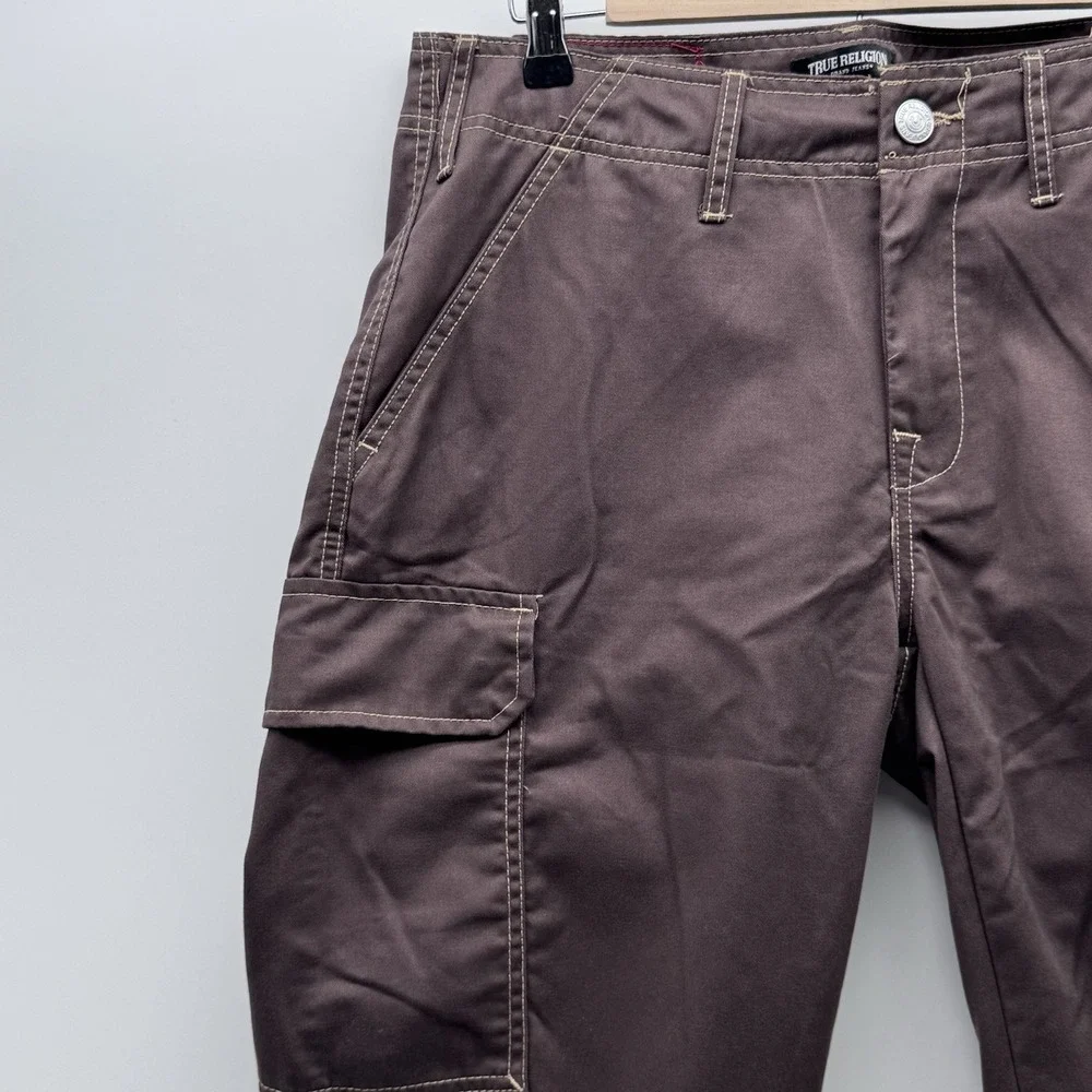 True Religion Men's Brown Bobby Cargo Pants Size 30 Street Wear Baggy NWT